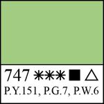 Краска акварель художественная "Белые ночи" зеленая теплая цв. №747 кювета 2,5мл