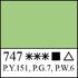 Краска акварель художественная "Белые ночи" зеленая теплая цв. №747 кювета 2,5мл