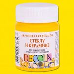 Краска акриловая для декор. тв-ва "Decola" по стеклу и керамике желтая цв. №213 банка 50мл