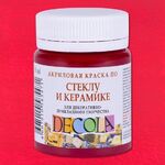 Краска акриловая для декор. тв-ва "Decola" по стеклу и керамике карминовая цв. №319 банка 50мл