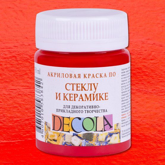 Краска акриловая для декор. тв-ва "Decola" по стеклу и керамике красная цв. №331 банка 50мл