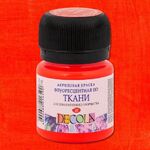 Краска акриловая по ткани флуоресцентная для декоративного творчества "Decola" красная цв.№331 банка 20мл