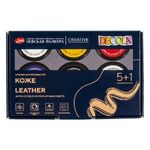 Набор акриловых красок для декор. тв-ва "Deсola" по коже 5 цв. + акриловый лак по коже в банках по 20мл