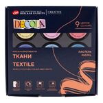 Декола набор "Пастель" акрил ткань картон 9 шт х20 мл