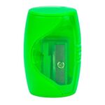 Точилка - бочонок "Цветик"с контейнером, зеленая