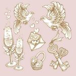 Бумага для скрапбукинга "Свадебный мотив №№", 5 листов 15х15 см