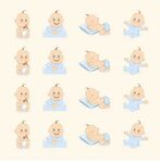 Бумага для скрапбукинга "Малыш №№", 5 листов 15х15 см