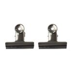 Набор зажимов для бумаги "Сонет", металл, 75 мм, 2 штуки