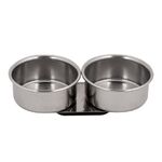 Маслёнка "Сонет" двойная, металл, диаметр 4 см, высота 2 см