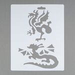 Трафарет пластиковый, 25.5x20,5 см, модель 25, драконы