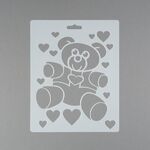 Трафарет пластиковый, 25,5х20,5 см, плюшевый мишка