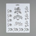 Трафарет пластиковый, 25.5x20,5 см, цветы и волны