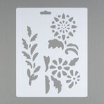 Трафарет пластиковый, 25.5х20.5 см, модель 10, цветы