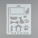 Трафарет "Сонет", собака, кошка, лапы, 25,5x20,5 см, плаcтиковый