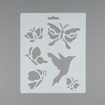 Трафарет "Сонет", бабочки, колибри, 25,5x20,5 см, плаcтиковый