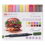 Набор художественных спиртовых маркеров "Сонет" TWIN "Еда", 12 цветов