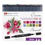 Набор художественных спиртовых маркеров "Сонет" Twin Brush "Ботаника", 12 цветов