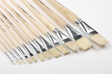 Кисть из щетины, плоская, длинная ручка, №4