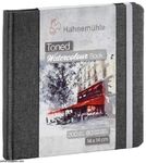 Альбом для акварели Hahnemühle «Watercolour book», 200 г/м2, 14 х 14 см, 30 л, пейзаж, целлюлоза 100%, мелкое зерно, жесткая обложка (ткань) с резинкой, бежевый