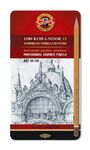 Набор карандашей чернографитных профессиональных Art "KOH-I-NOOR" 1502/2 (8В-2Н), в металлической коробке, 12 шт