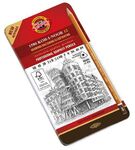 Набор карандашей чернографитных профессиональных трехгранных "KOH-I-NOOR" 1582 (6В-6Н), в металлической коробке, 12 шт