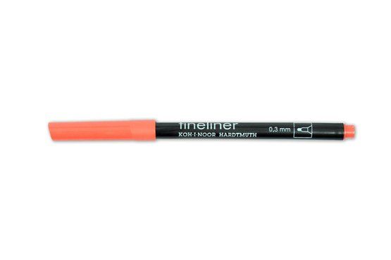 Линер Koh-I-Noor Fineliner 7021 (12), 0,3 мм, 12 шт/уп, красный светлый