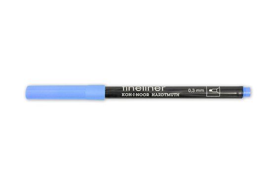 Линер Koh-I-Noor Fineliner 7021 (12), 0,3 мм, 12 шт/уп, синий светлый