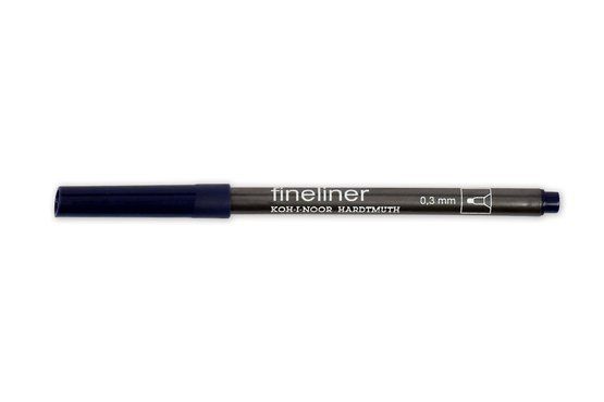 Линер Koh-I-Noor Fineliner 7021 (12), 0,3 мм, 12 шт/уп, синий темный