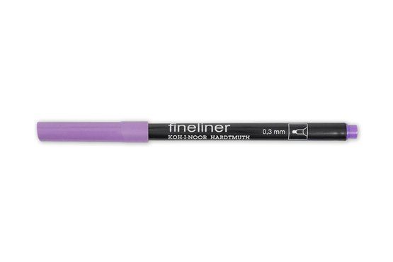 Линер Koh-I-Noor Fineliner 7021 (12), 0,3 мм, 12 шт/уп, фиолетовый бледный