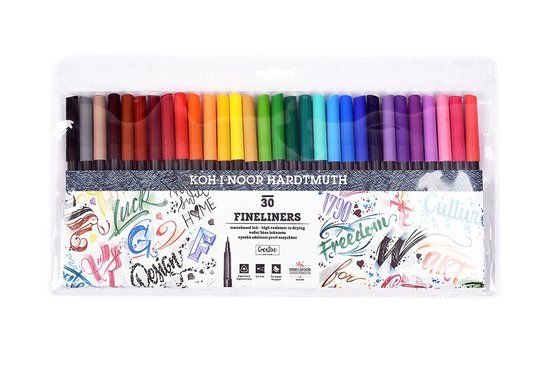 Набор линеров "KOH-I-NOOR" FINELINERS 30цв, ПВХ с подвесом 777021CJ01TE