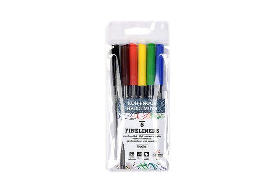 Набор линеров "KOH-I-NOOR" FINELINERS 6цв, ПВХ с подвесом 777021JF01TE