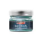 Восковая паста на основе пчелиного воска "Pentart", цветная металлик, цвет бирюзовый в банке 20мл