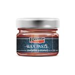 Восковая паста на основе пчелиного воска "Pentart", цветная металлик, цвет красный в банке 20мл