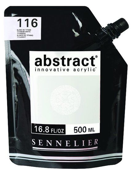 Краска акриловая "Abstract" Sennelier белила титановые цв.№116, дой-пак 500мл