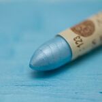 Пастель масляная металлик Sennelier, прозрачный голубой цв.№123, 5шт/упак,D=10мм