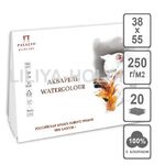 Планшет для акварели "Акварельный котик" 250 г/м2, 380 х 550 мм, 20 л, хлопок 100%, белый