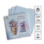 Планшет для акварели "Кондитерская" голубой 300 г/м2, 200 х 200 мм, 20 л, хлопок 100%